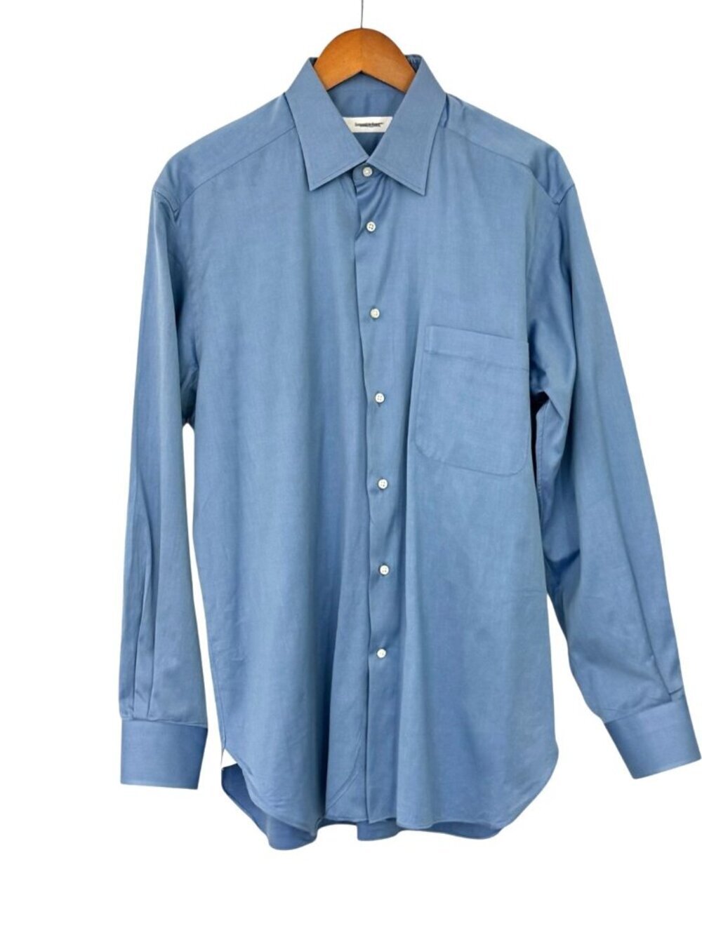 Ermenegildo Zegna Men's Dress Shirt Blue Cotton Portofino Comfort Size 42 / 16.5
